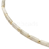Natural Labradorite Column Beaded Necklace with Synthetic Hematite NJEW-JN03840-03-4