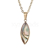 Natural Paua Shell Pendant Necklaces NJEW-JN05141-3