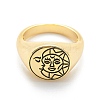 Brass Signet Ring for Women RJEW-E058-01G-04-2