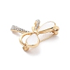 Bowknot Alloy Crystal Rhinestone Brooch JEWB-C037-05G-2