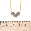 304 Stainless Steel Pave Natural Colorful Shell Heart Pendant Necklaces for Women NJEW-U032-09G-02-5