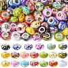 80Pcs 20 Colors Opaque Resin Rondelle European Beads RESI-FS0002-46-1
