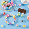 28Pcs 2 Colors UV Plating Acrylic Printed Beads FIND-TA0010-64-7