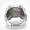 Adjustable Alloy Glass Finger Rings RJEW-T006-02B-4