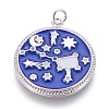 Brass Cubic Zirconia Pendants KK-O113-06A-P-1