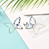 Butterfly Glass Beads Dangle Earrings for Girl Women EJEW-JE04657-2