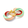 Brass & Enamel Twist Hoop Earrings for Women EJEW-U015-16B-G-2