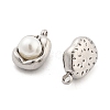 304 Stainless Steel Inlay ABS Pearl Pendants STAS-S131-02P-2