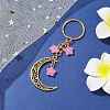 Tibetan Style Alloy Hollow Moon Pendant Keychain KEYC-JKC00690-02-3