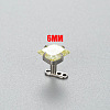 Stainless Steel Cubic Zirconia Square Dermal Anchor Base/Top for Women Men WG87C2F-07-1