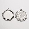 Tibetan Style Pendant Cabochon Settings TIBE-21668-P-RS-4