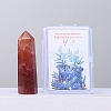 Point Tower Natural Strawberry Quartz Healing Stone Wands PW-WG51681-09-1