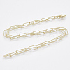 Brass Textured Paperclip Chain Necklace Making MAK-S072-03B-LG-2