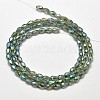 Faceted Teardrop Full Rainbow Plated Glass Bead Strands EGLA-J132-FR09-2