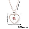 Chic Heart-shaped Brass Clear Cubic Zirconia Pendant Dapped Chain Necklace for Women UE8896-2-1