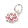925 Sterling Silver Indian Red Enamel Charms STER-C014-01C-S-2
