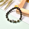 Natural & Synthetic Gemstone Beads Stretch Bracelst for Men Women BJEW-JB06703-4