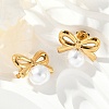 304 Stainless Steel Natural Shell Stud Earrings EJEW-G423-10G-01-3