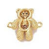 Brass Micro Pave Cubic Zirconia Connector Charms ZIRC-P107-01G-3