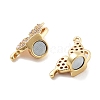 Brass Micro Pave Clear Cubic Zirconia Pendants KK-C066-02G-2