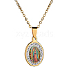 Resin Oval with Virgin Pendant Necklace with Rhinestone WG72690-02-1