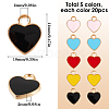 100Pcs 5 Colors Alloy Enamel Charms ENAM-SC0005-32-2