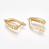 Brass Hoop Earring Findings with Latch Back Closure KK-S350-070G-2