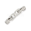 Brass Micro Pave Clear Cubic Zirconia Fold Over Clasps KK-H202-16P-1