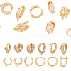 12Pcs 6 Styles Brass Micro Pave Cubic Zirconia Hoop Earring Finding KK-TA0002-57-1