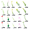 40Pcs 10 Styles Plastic Plant & Iron Alligator Hair Clips PHAR-FH0001-09-1