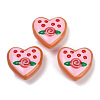 Handmade Heart Lampwork Beads Strands LAMP-P069-04B-06-2
