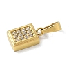 Ion Plating(IP) 304 Stainless Steel Micro Pave Cubic Zirconia Pendants STAS-Z107-02G-07-2