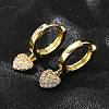 Heart Brass Hoop Earrings EJEW-Z086-09G-2