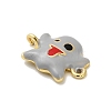 Halloween Brass Light Grey Enamel Connector Charms KK-F915-04A-G-2