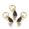 Brass Micro Pave Cubic Zirconia Charms ZIRC-F111-04G-05-1