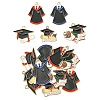 10Pcs 5 Styles Graduation Theme Alloy Enamel Pendants ENAM-YW0003-96-1