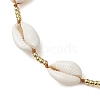 Adjustable Nylon Thread Shell Beads with Brass Necklaces NJEW-JN04796-4