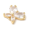 Brass Pave Clear Cubic Zirconia Connector Charms KK-G499-11G-2