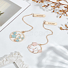 2Pcs 2 Styles Zinc Alloy Enamel Bookmarks AJEW-LP0006-04A-1