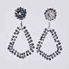 Electroplate Glass Faceted Beads Ear Studs EJEW-JE03815-02-2