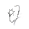 304 Stainless Steel With Rhinestone Open Rings for Women RJEW-S240-01P-1