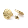 Ion Plating(IP) 304 Stainless Steel Textured Flat Round Stud Earrings for Women EJEW-I285-03G-2