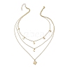 Brass 3 Layer Necklaces for Women NJEW-JN04734-02-4