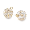 Brass Pave Clear Cubic Zirconia Charms CU-CBAD360-08G-04-2