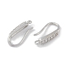 Brass Micro Pave Clear Cubic Zirconia Earring Hooks KK-U008-06P-2