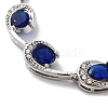 Platinum Alloy Teardrop Link Chain Bracelets BJEW-A005-01A-2
