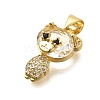 Brass Micro Pave Cubic Zirconia Pendants KK-C087-05G-2