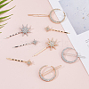 12Pcs 6 Styles Iron Rhinestone Hair Clips PHAR-HS0001-02-5
