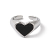 Shell Heart Open Cuff Ring for Women RJEW-C091-07P-02-2