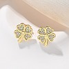 Brass Micro Pave Clear Cubic Zirconia Stud Earrings EJEW-M076-02G-01-1